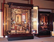 三国仏壇(冬仏壇 夏仏壇)附仏具類一式