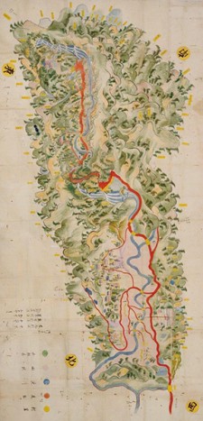 犬鳴山七宝瀧寺並びに大木村絵図