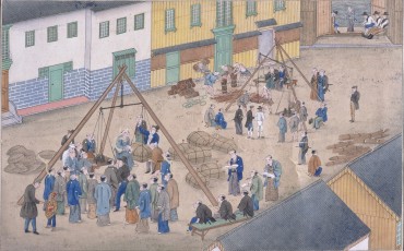 紙本著色唐蘭館の図