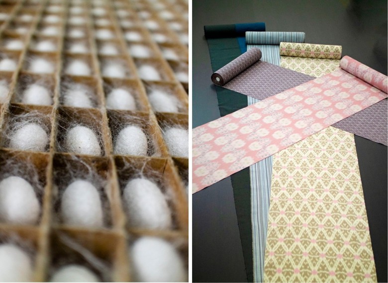 左：繭玉／右：多摩織