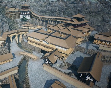 山麓居館復元イメージCG