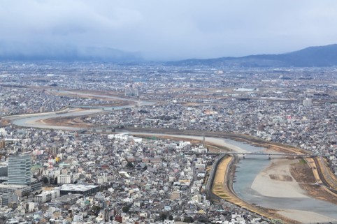 岐阜城天守閣から見た西側の景色
