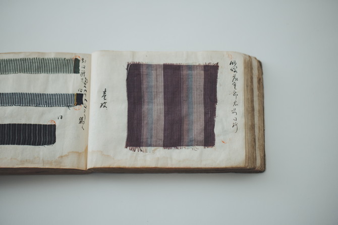 宮本茂十郎手織の透綾（絹縮)裂地