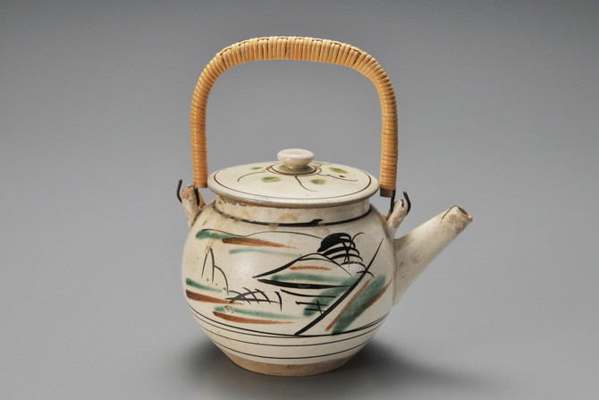 山水土瓶（益子焼初期作品）