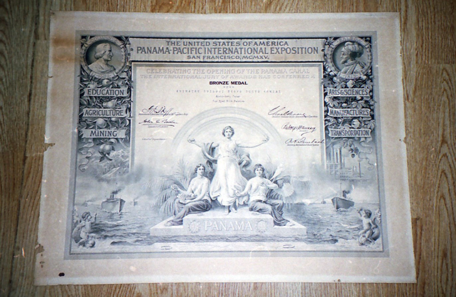 各地の博覧会の受賞表彰状