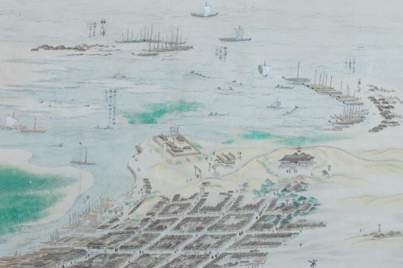 酒田袖之浦・小屋之浜之図