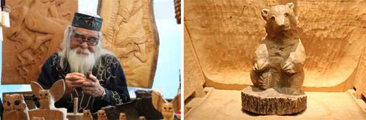 木彫技術 （木彫り熊）