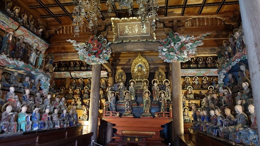 善寳寺五百羅漢堂と燈籠群