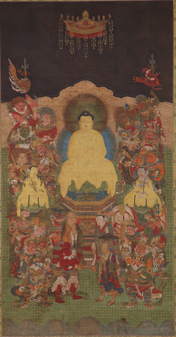 泉光寺、絹本著色釈迦十六善神像