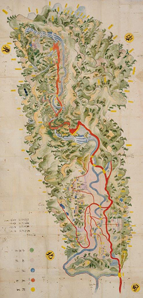 犬鳴山七宝瀧寺並びに大木村絵図 