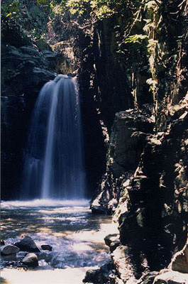 意賀美神社　雨降りの滝