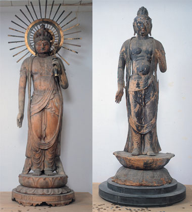 勝常寺・木造十一面観音立像、木造聖観音立像