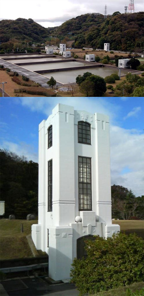 逸見浄水場　緩速ろ過池調整室４棟・配水池入口２棟・ヴェンチュリーメーター室１棟