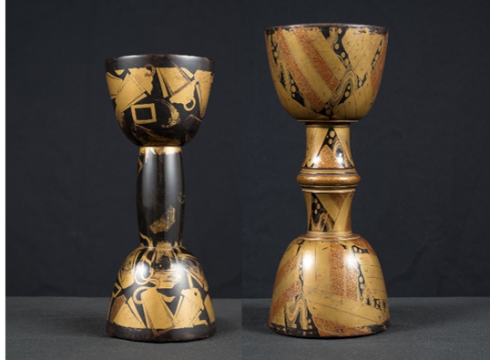 筏散蒔絵鼓胴<br>武具散蒔絵鼓胴 